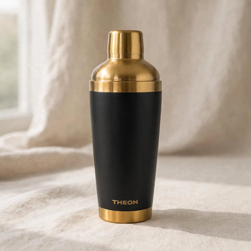 THEON black and brushed gold thermo shaker